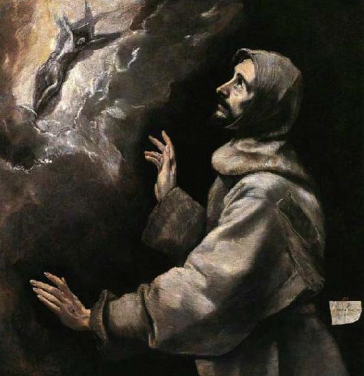 GRECO, El St Francis Receiving the Stigmata oil painting image